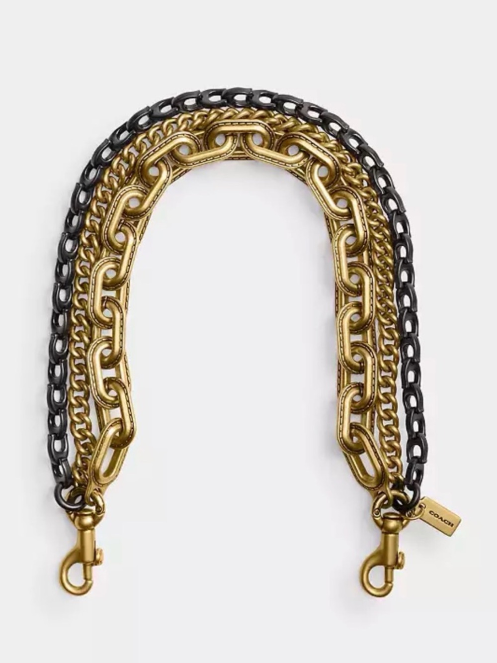 Coach Two-Tone Gold and Black Chain Strap